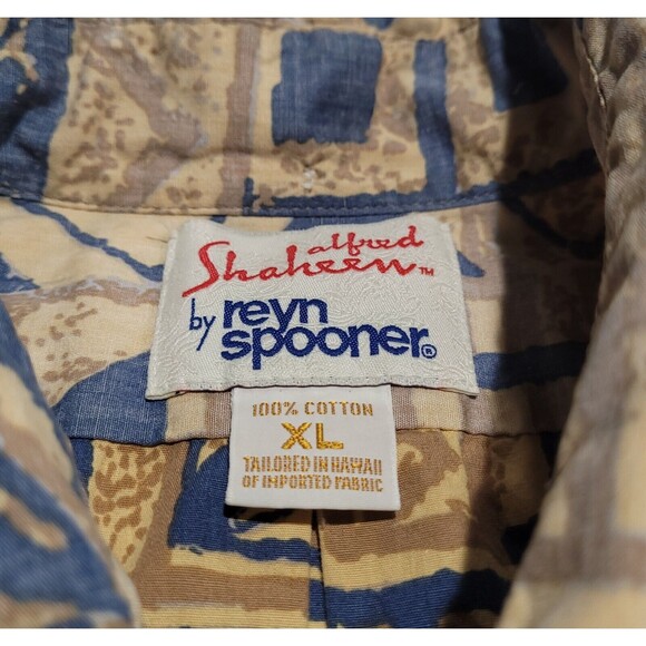 Alfred Shaheen By Reyn Spooner Tailored In Hawaii Tropical Tribal Shirt NWOT VTG - Picture 6 of 10